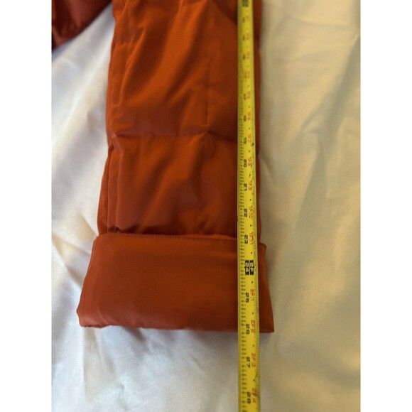 Donatella Coat Size XL Long Down Quilted Puffer Jacket 2 Way Zip Orange Rust - Picture 5 of 12